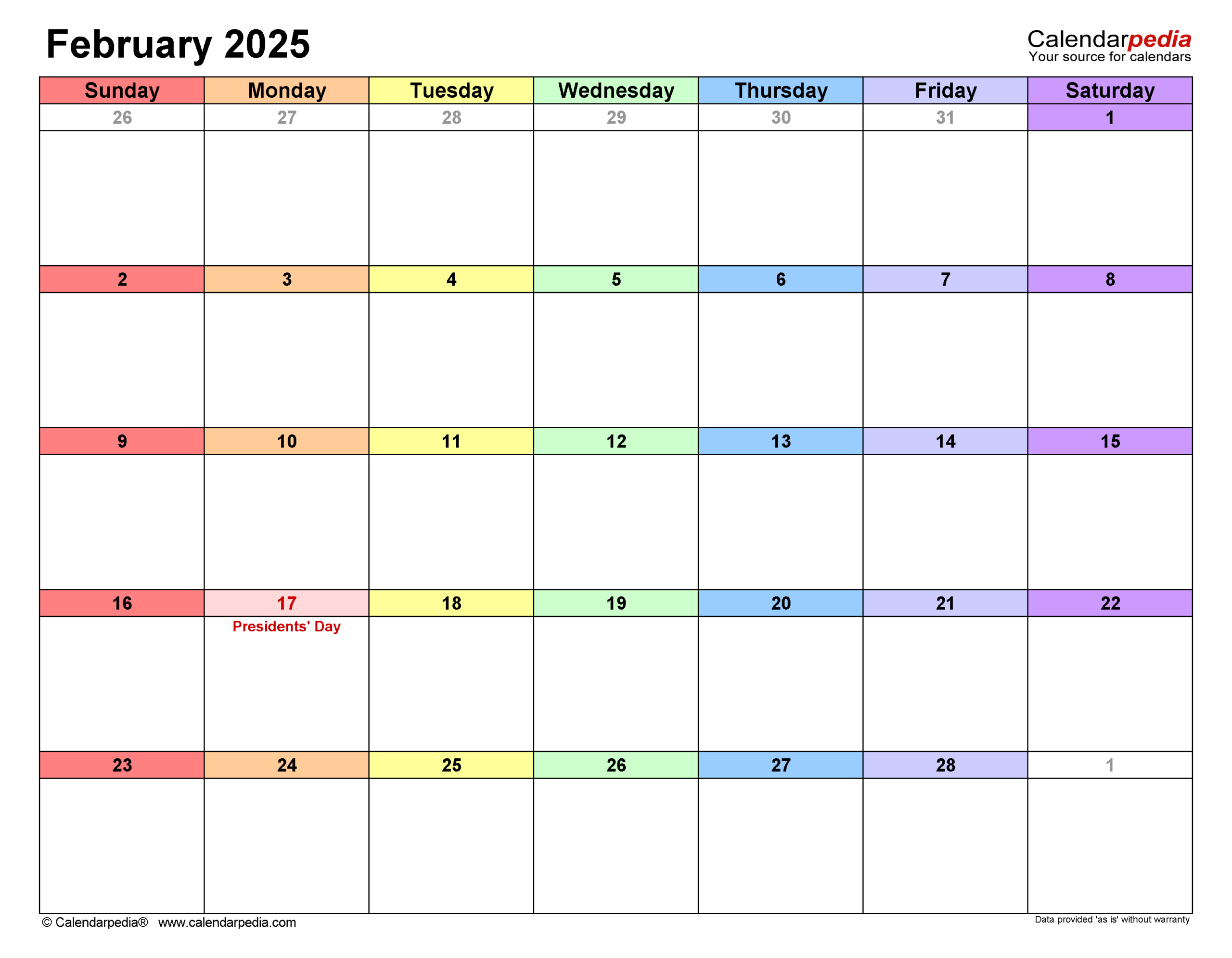 February 2025 Calendar | Templates For Word, Excel And Pdf | Calendar 2024