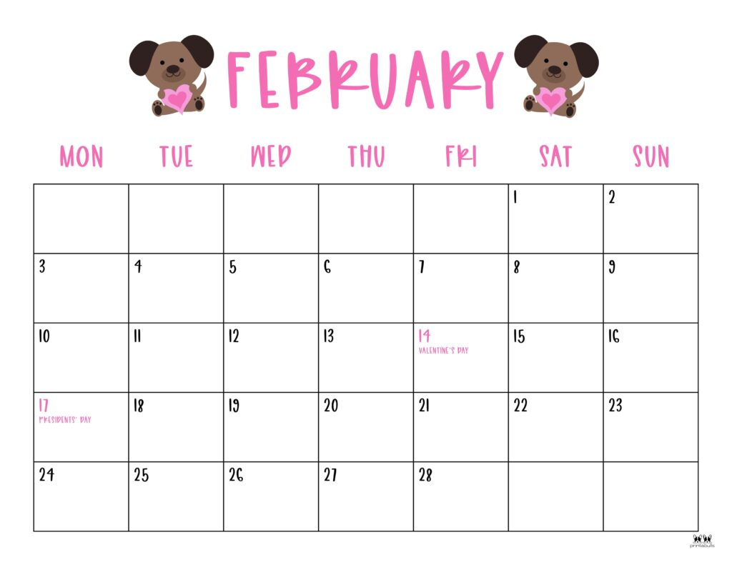 February 2025 Calendars - 107 Free Printables | Printabulls | February 2025 Calendar Print Out