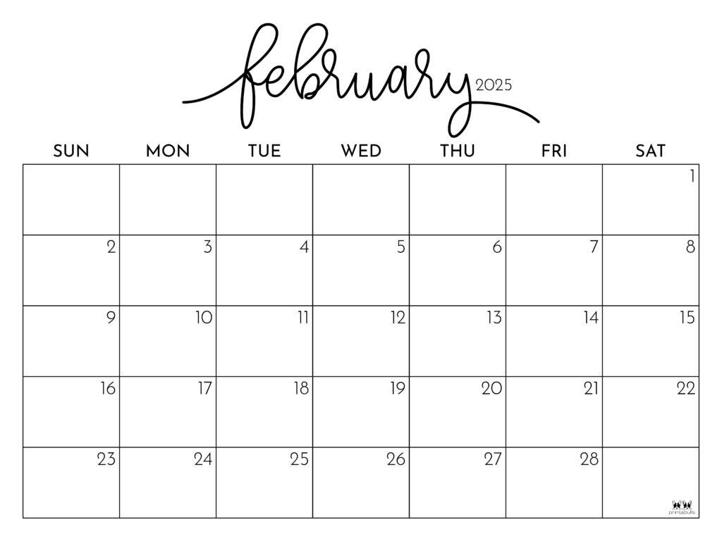 February 2025 Calendars - 107 Free Printables | Printabulls | February 2025 Whiteboard Calendar Ideas