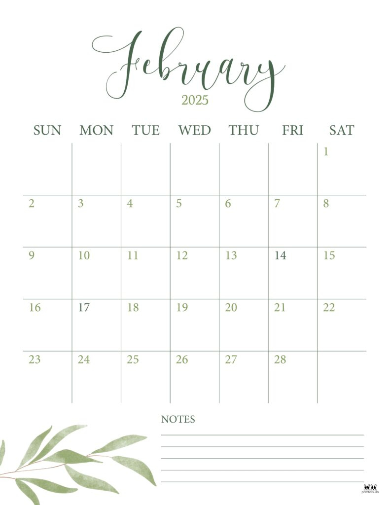 February 2025 Calendars - 107 Free Printables | Printabulls | Show Me The Calendar For February 2025