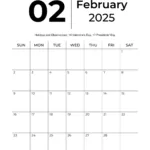 February 2025 Calendars   Free Printable & Fillable | Blank Calendar February 2025 Printable