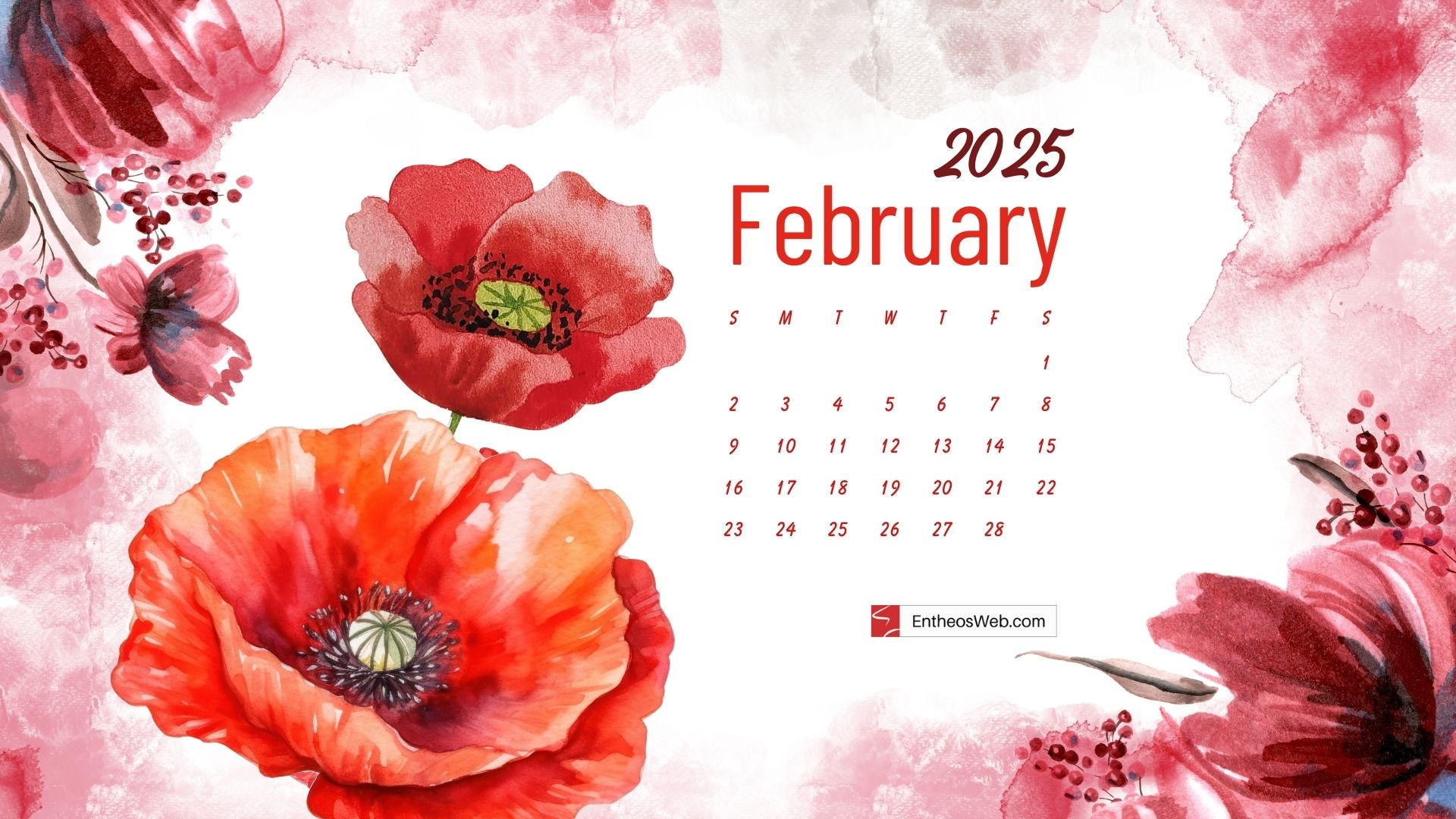 February 2025 Desktop Wallpaper Calendars | Entheosweb | February 2025 Desktop Calendar