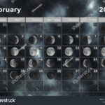 February 2025 Lunar Calendar Moon Cycles Stock Illustration |  Calendar 2024