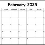 February 2025 Monday Calendar | Monday To Sunday | February 2025 Calendar Monday Start