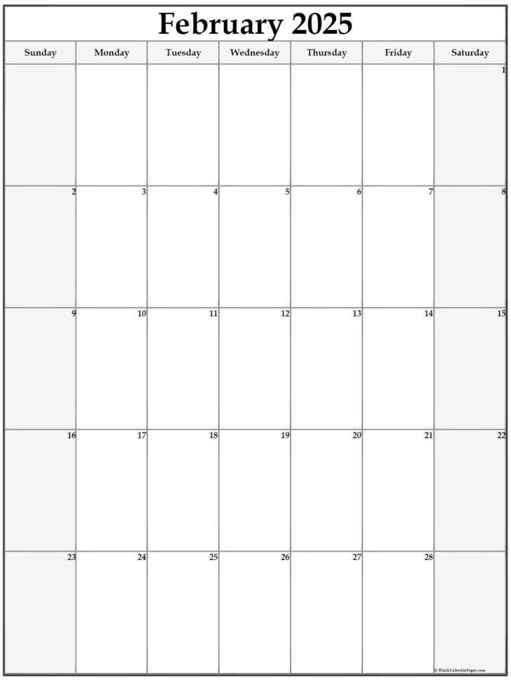 Blank Calendar of February 2025 | Calendar 2024