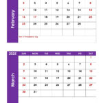 February And March 2025 Calendar Printable | Two Months Calendar |  Calendar 2024