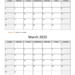 February And March 2025 Calendar | Wikidates |  Calendar 2024