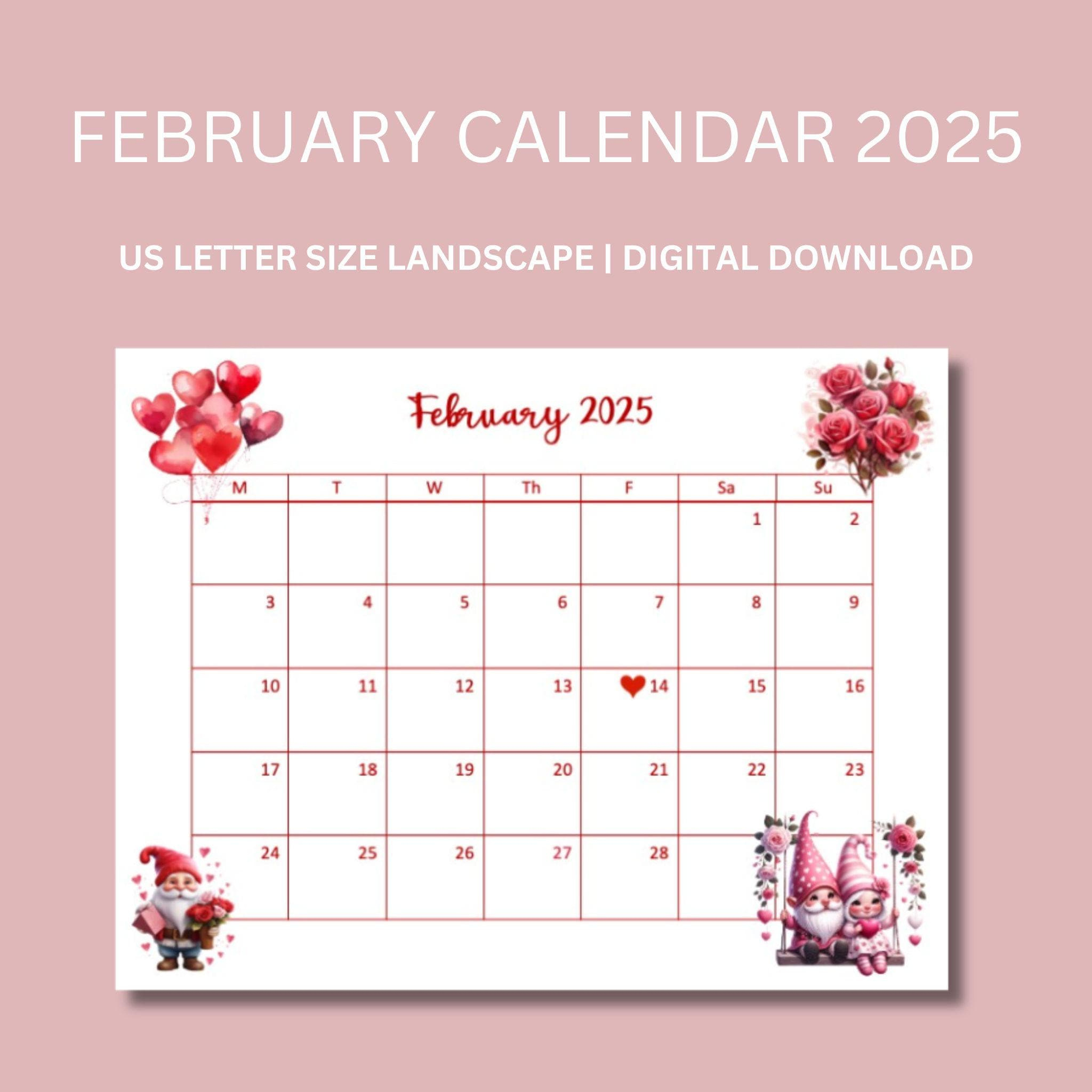 February Calendar, 2025 February Calendar, Downloadable Calendar | Calendar 2024