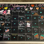 February Chalkboard Calendar | February 2025 Chalkboard Calendar Ideas