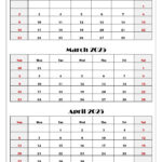 February To April 2025 Calendar Printable Pdf | Three Months Calendar | Feb March April 2025 Calendar Printable