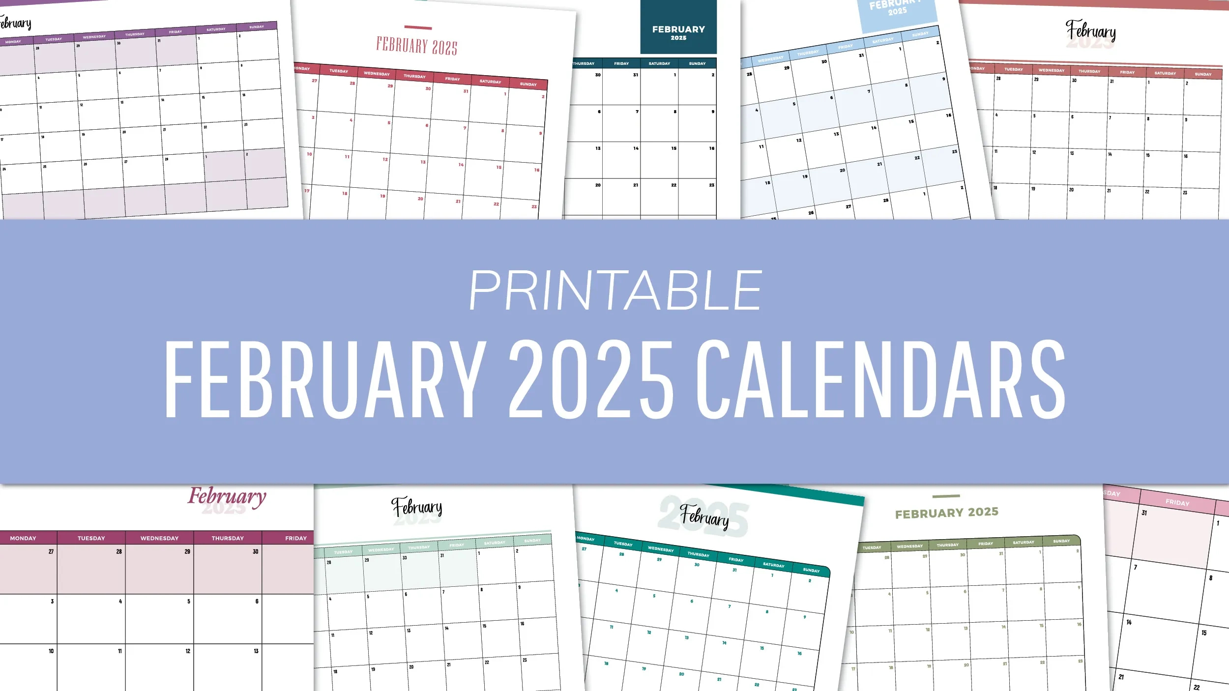 Free Printable February 2025 Calendars | Instant Pdf Downloads | Earnings Calendar February 2025