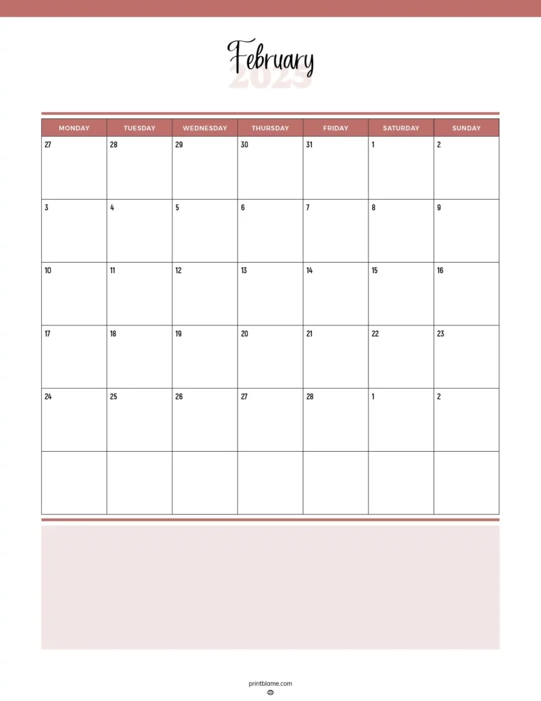 Free Printable February 2025 Calendars | Instant Pdf Downloads | Earnings Calendar February 2025