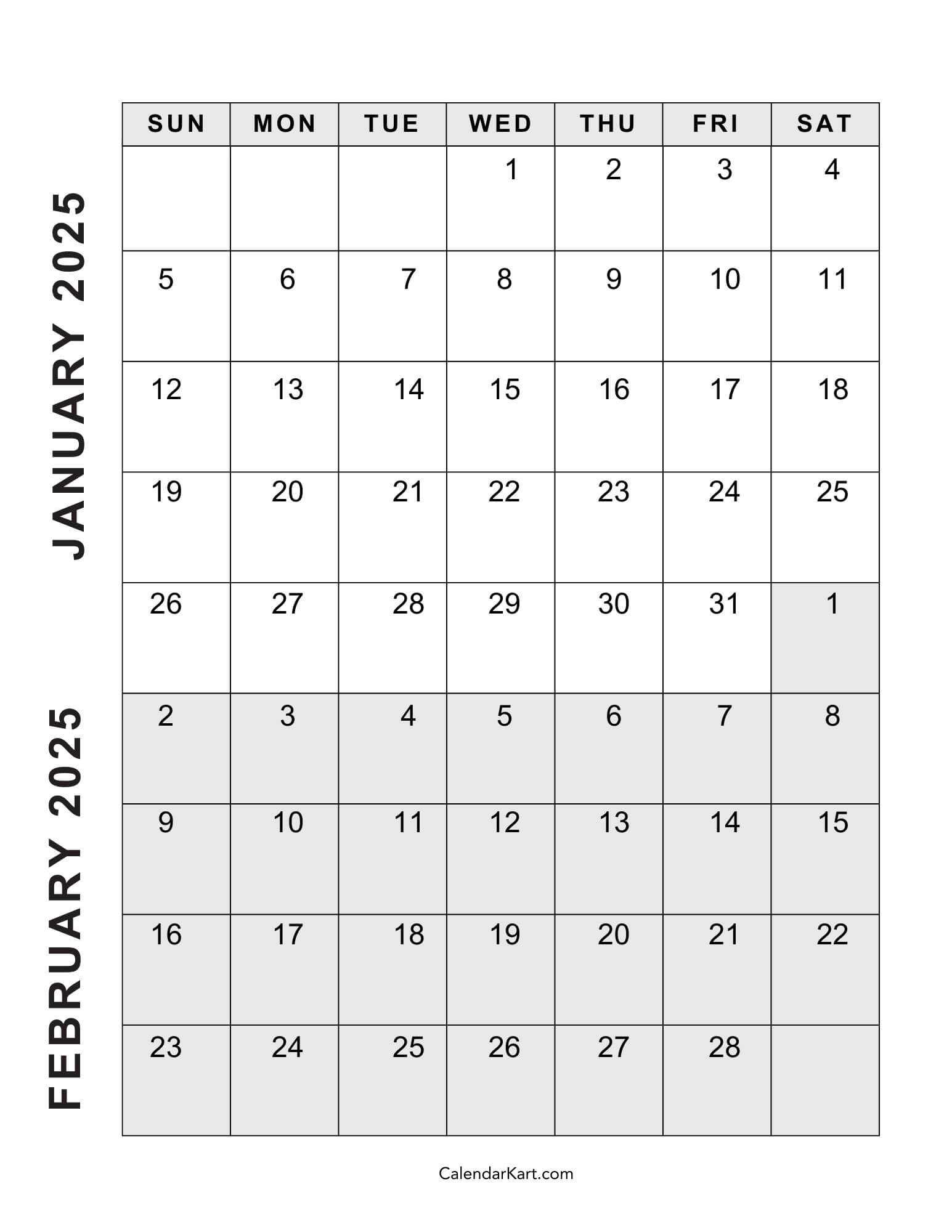 Free Printable January February Calendar 2025 - Calendarkart | Calendar 2024