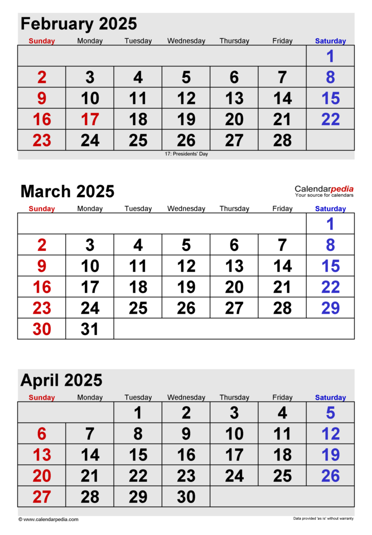 February and March 2025 Calendar | Calendar 2024