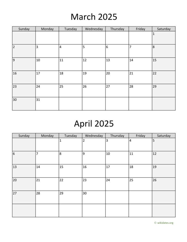 Feb March April 2025 Calendar Printable | Calendar 2024