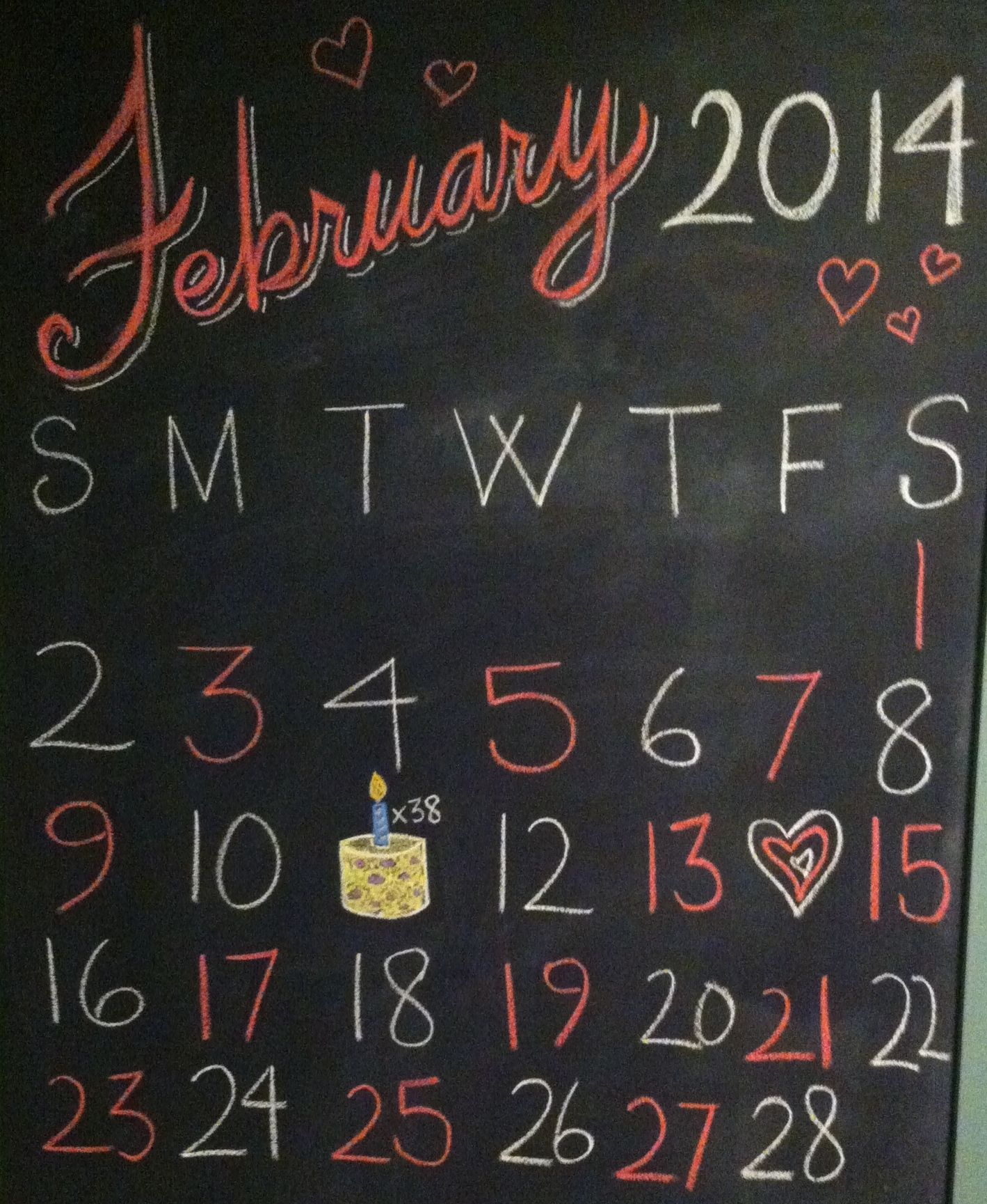 Pin Page | February 2025 Chalkboard Calendar Ideas