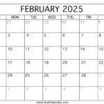 Printable February 2025 Calendar | Blank Feb 2025 Calendar Printable