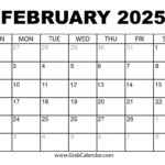 Printable February 2025 Calendar |  Calendar 2024