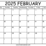 Printable February 2025 Calendar | February 2025 Calendar Seasons