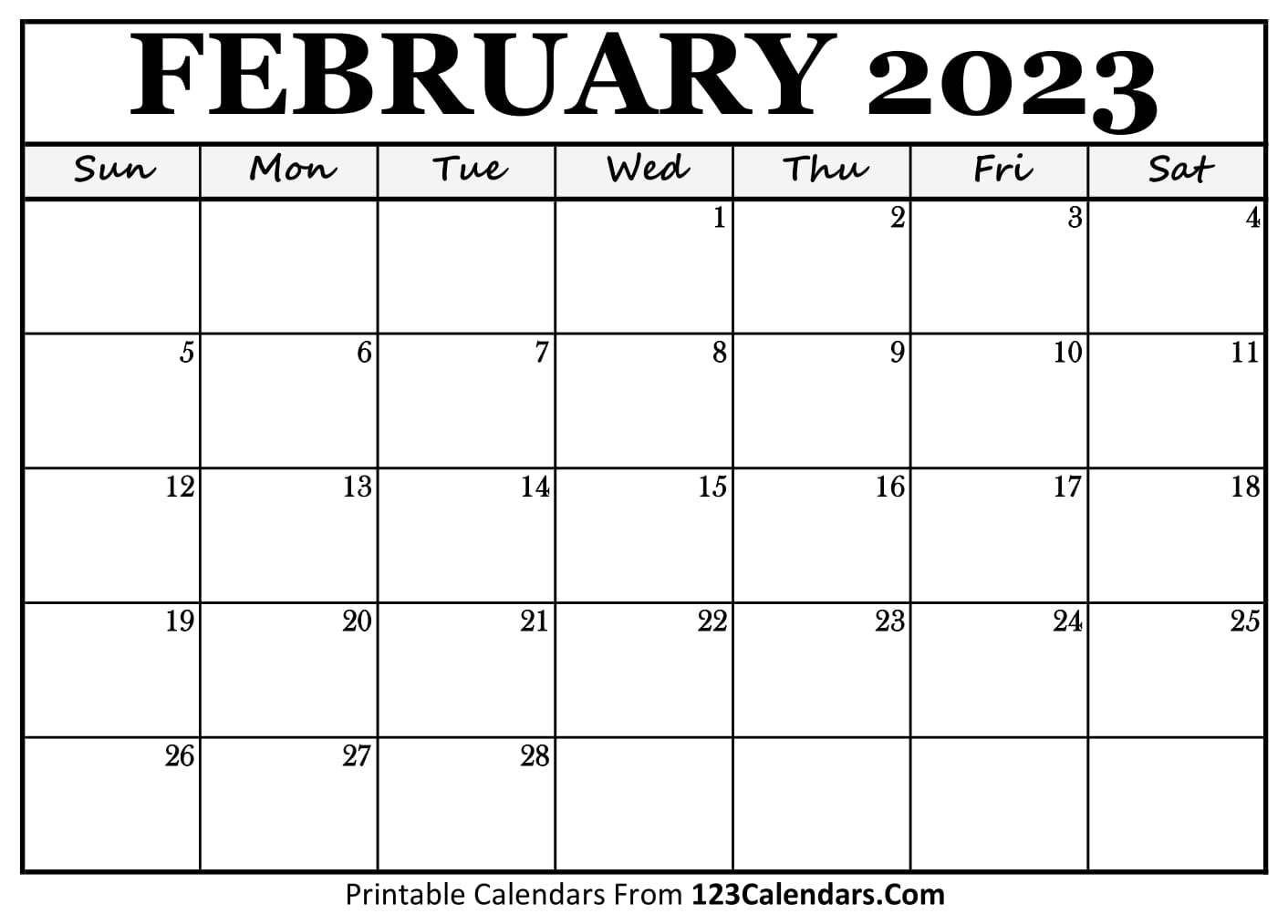 Printable February 2025 Calendar Templates - 123Calendars | Calendar 2024