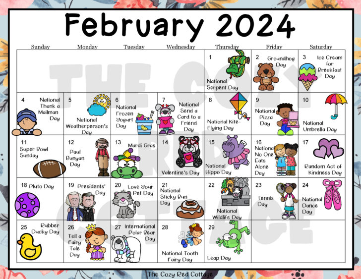 Calendar February Holidays | Calendar 2024