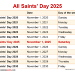 When Is All Saints' Day 2025? | February 2025 Saints Calendar