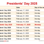 When Is Presidents' Day 2025? |  Calendar 2024