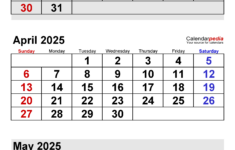 April 2025 Calendar | Templates For Word, Excel And Pdf | Printable Calendar For March and April 2025