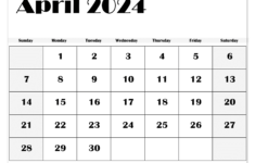 Blank April 2024 Calendar Printable Pdf Template With Holidays | Free Printable Calendar April 2024 to March 2025