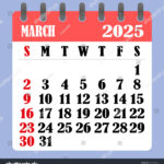 Briefkalender Für März 2025. Die Woche: Stock Vektorgrafik | Show Me A Calendar Of March 2025