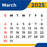 Calendar 2025 March Month Vector Template Download On Pngtree |  Calendar 2025