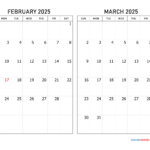 February And March 2025 Calendar | Calendar Quickly | February And March Calendar Printable 2025