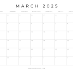 Free Printable 2025 Blank Calendar Templates (All 12 Months) | Blank Calendar Template March 2025 Printable