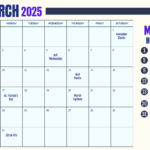 Free Printable March 2025 Calendar With Holidays Template To Edit | March 2025 Calendar Holidays