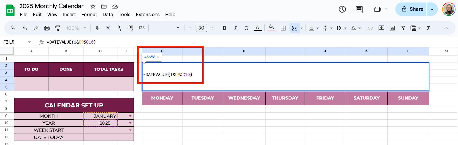 How To Create A 2025 Monthly Calendar In Google Sheets - Filedrop | Google Calendar Always Open In March 2025