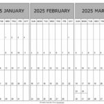 January To March Calendar 2025 Templates   Three Months |  Calendar 2025