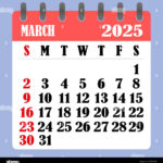 Letter Calendar For March 2025. The Week Begins On Sunday. Time | 2025 Calendar March Month