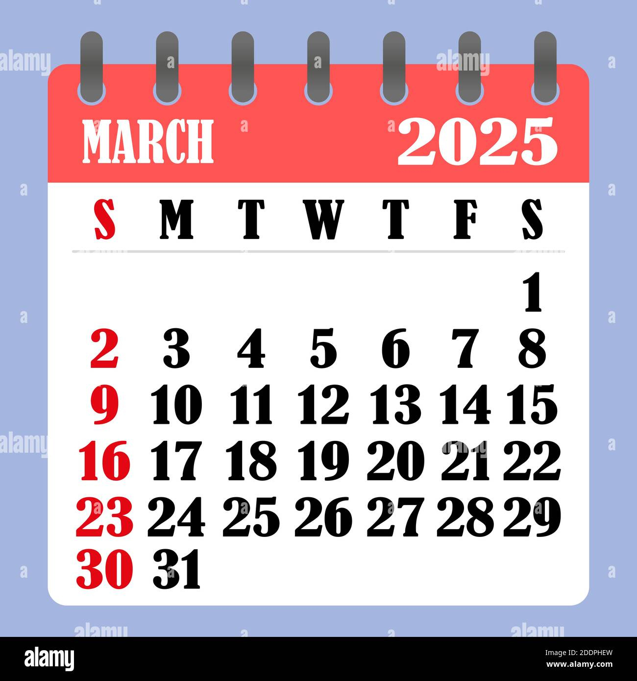 Letter Calendar For March 2025. The Week Begins On Sunday. Time | 2025 Calendar March Month