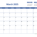 March 2025 Calendar Classic | Wikidates |  Calendar 2025