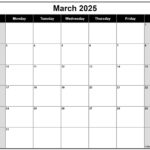 March 2025 Calendar | Free Printable Calendars | Blank Calendar March 2025 Printable