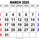 March 2025 Calendar (Free Printable) – Free Printables, Monograms |  Calendar 2025