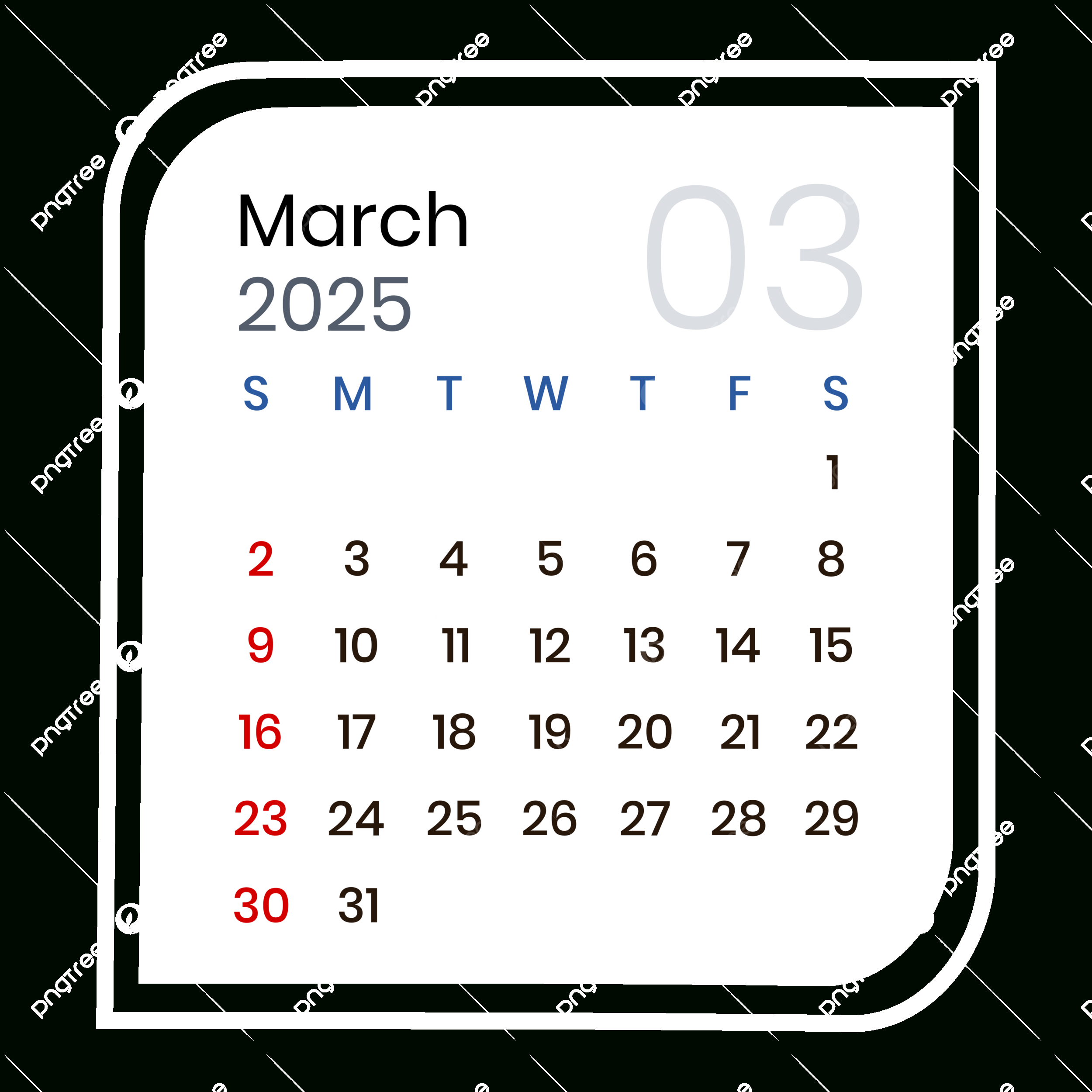 March 2025 Calendar Minimalist Vector, March 2025, March 2025 | March Clip Art Calendar 2025