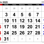 March 2025 Calendar | Templates For Word, Excel And Pdf |  Calendar 2025