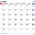 March 2025 Calendar | Templates For Word, Excel And Pdf |  Calendar 2025