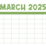 March 2025 Calendars   107 Free Printables | Printabulls | Blank Calendar Template March 2025 Printable