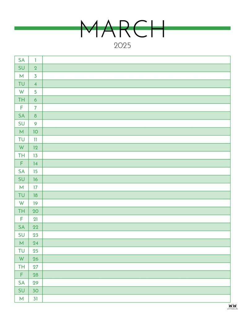 March 2025 Calendars - 107 Free Printables | Printabulls | Calendar 2025