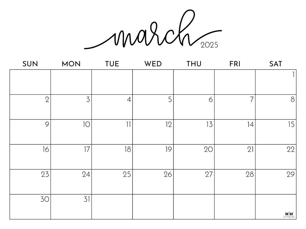 March 2025 Calendars - 107 Free Printables | Printabulls | Calendar 2025