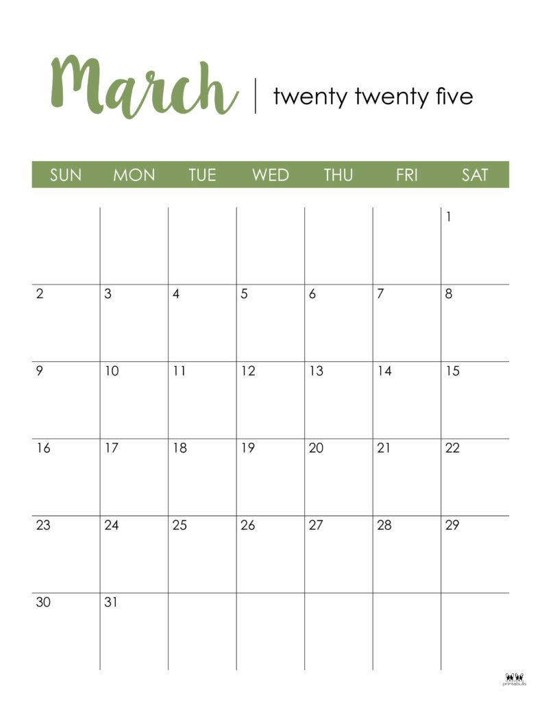 March 2025 Calendars - 107 Free Printables | Printabulls | Calendar 2025