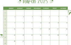 March 2025 Calendars – 107 Free Printables | Printabulls | March 2025 Calendar Printabulls