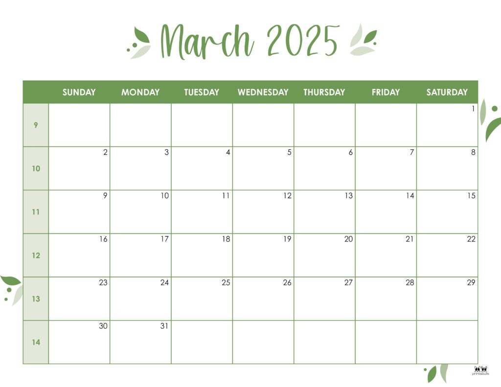 March 2025 Calendars - 107 Free Printables | Printabulls | March 2025 Calendar Printabulls